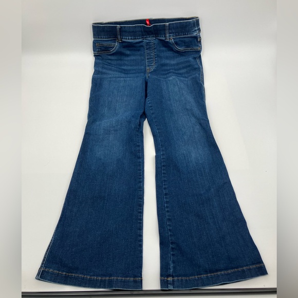 Spanx | high waisted dark wash flare jeans with stretch waist | size 1x - Picture 1 of 5